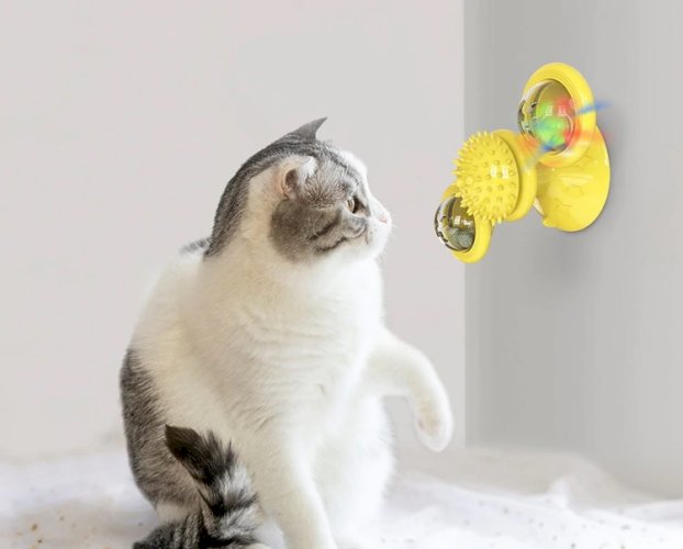 Windmill Cat Toy Turntable Teasing Pet Toy Scratching Tickle