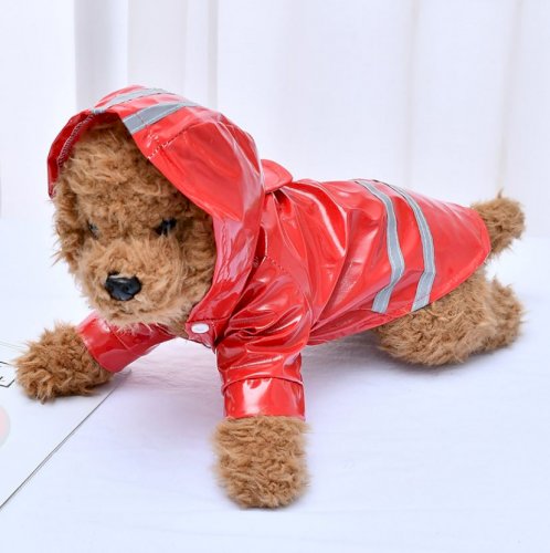 Reflective Stripe Dog Raincoat 100% Waterproof 