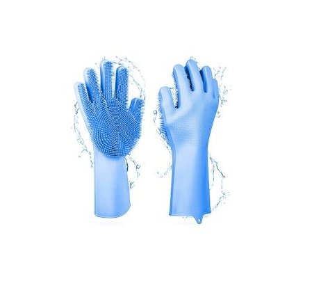 Magic Silicone Gloves With Wash Scrubber.